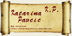 Katarina Pavčić vizit kartica